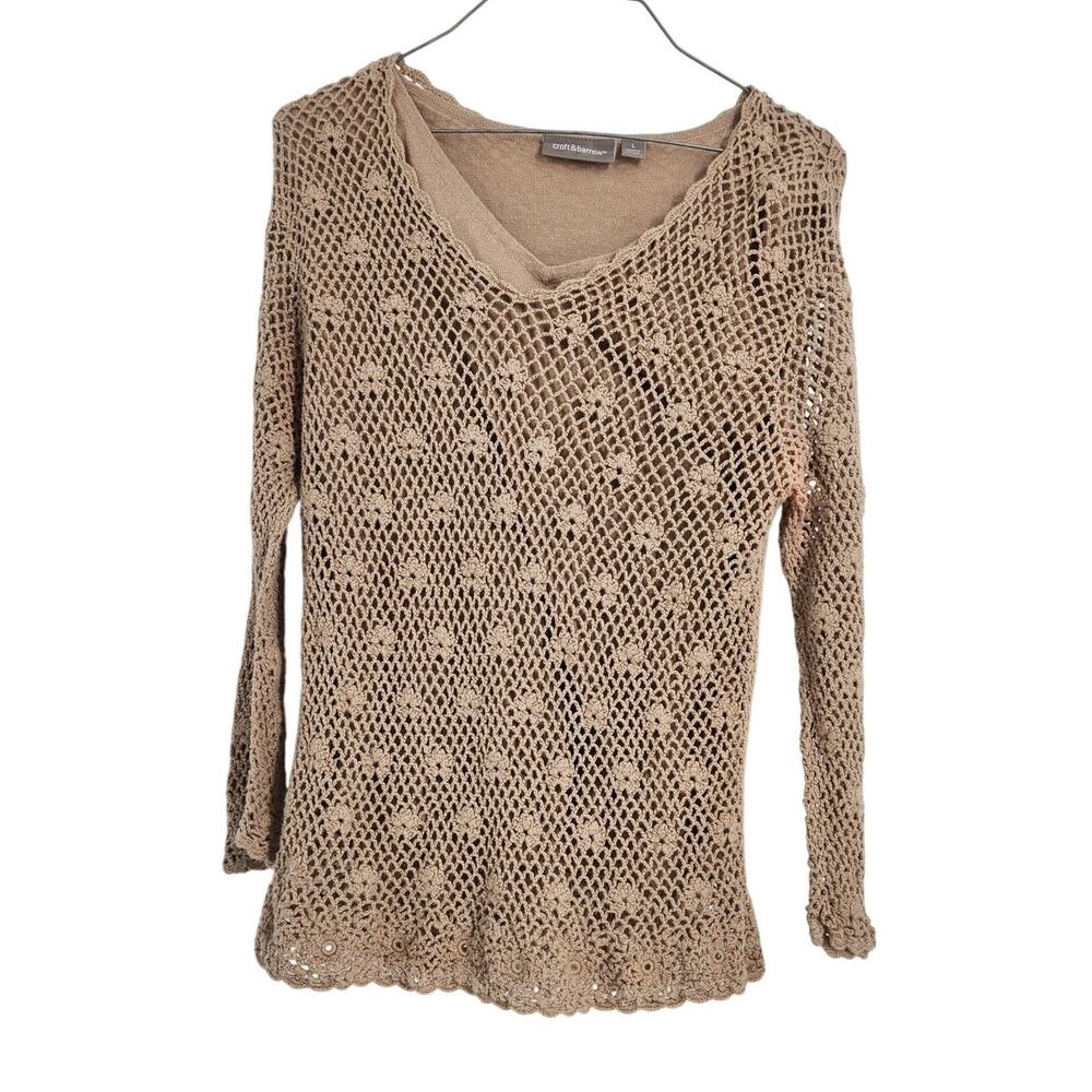 Croft & Barrow Knit Long Sleeve Top - Women's Large